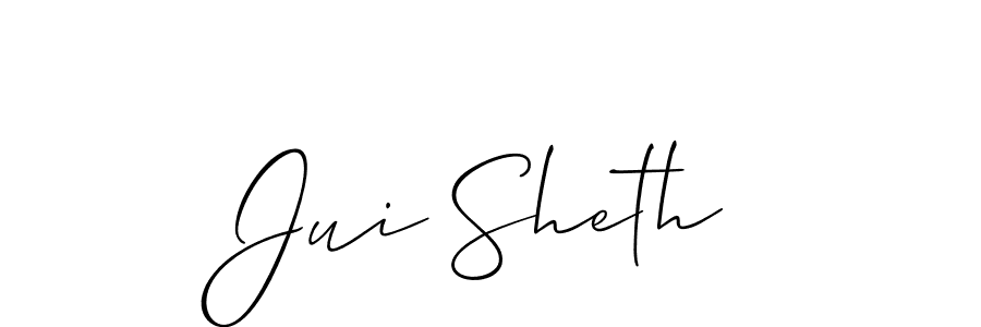 Also we have Jui Sheth name is the best signature style. Create professional handwritten signature collection using Allison_Script autograph style. Jui Sheth signature style 2 images and pictures png