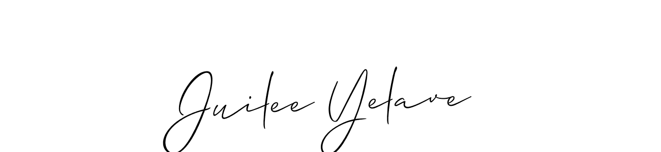 See photos of Juilee Yelave official signature by Spectra . Check more albums & portfolios. Read reviews & check more about Allison_Script font. Juilee Yelave signature style 2 images and pictures png