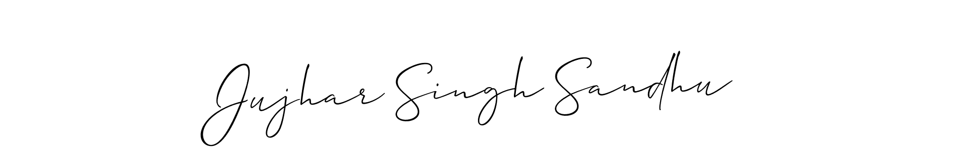 How to make Jujhar Singh Sandhu signature? Allison_Script is a professional autograph style. Create handwritten signature for Jujhar Singh Sandhu name. Jujhar Singh Sandhu signature style 2 images and pictures png