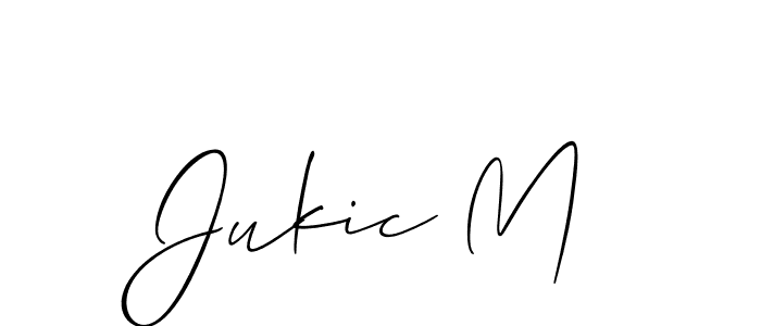 You should practise on your own different ways (Allison_Script) to write your name (Jukic M) in signature. don't let someone else do it for you. Jukic M signature style 2 images and pictures png