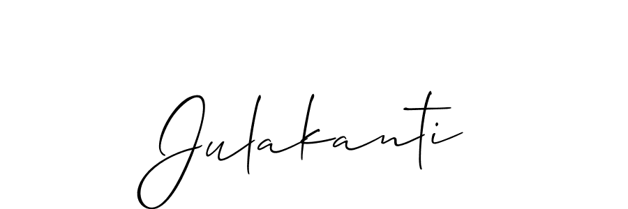 Make a beautiful signature design for name Julakanti. With this signature (Allison_Script) style, you can create a handwritten signature for free. Julakanti signature style 2 images and pictures png
