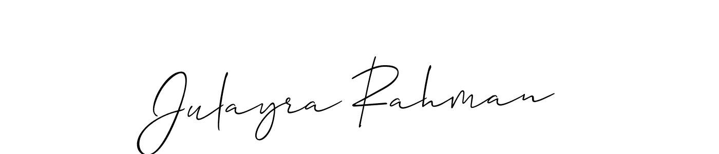 How to Draw Julayra Rahman signature style? Allison_Script is a latest design signature styles for name Julayra Rahman. Julayra Rahman signature style 2 images and pictures png