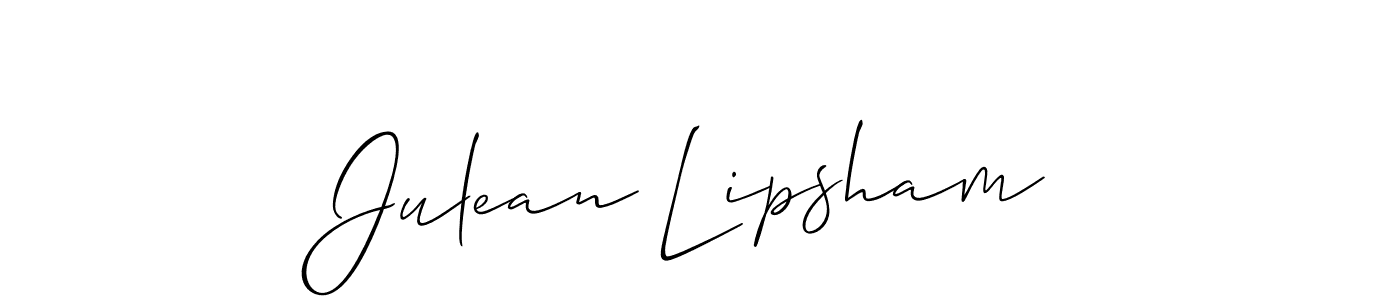 How to Draw Julean Lipsham signature style? Allison_Script is a latest design signature styles for name Julean Lipsham. Julean Lipsham signature style 2 images and pictures png