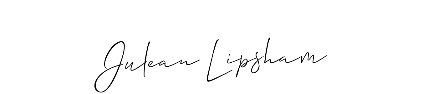 It looks lik you need a new signature style for name Julean Lipsham. Design unique handwritten (Allison_Script) signature with our free signature maker in just a few clicks. Julean Lipsham signature style 2 images and pictures png