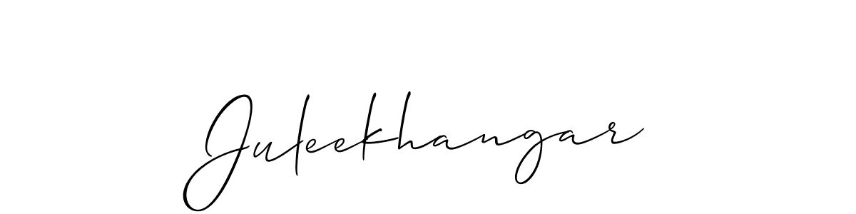Allison_Script is a professional signature style that is perfect for those who want to add a touch of class to their signature. It is also a great choice for those who want to make their signature more unique. Get Juleekhangar name to fancy signature for free. Juleekhangar signature style 2 images and pictures png