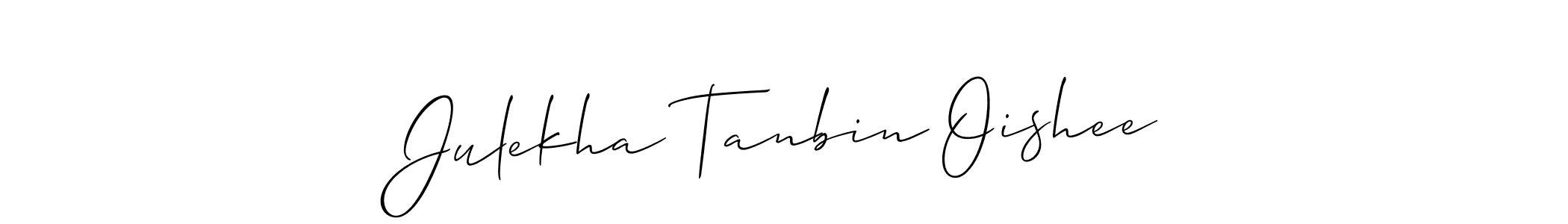 How to make Julekha Tanbin Oishee name signature. Use Allison_Script style for creating short signs online. This is the latest handwritten sign. Julekha Tanbin Oishee signature style 2 images and pictures png