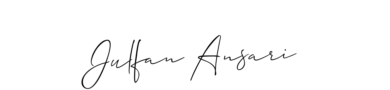 How to make Julfan Ansari name signature. Use Allison_Script style for creating short signs online. This is the latest handwritten sign. Julfan Ansari signature style 2 images and pictures png