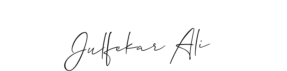 You should practise on your own different ways (Allison_Script) to write your name (Julfekar Ali) in signature. don't let someone else do it for you. Julfekar Ali signature style 2 images and pictures png