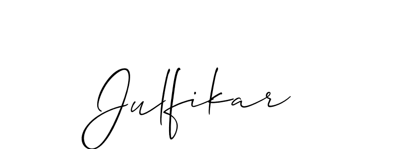 How to make Julfikar signature? Allison_Script is a professional autograph style. Create handwritten signature for Julfikar name. Julfikar signature style 2 images and pictures png