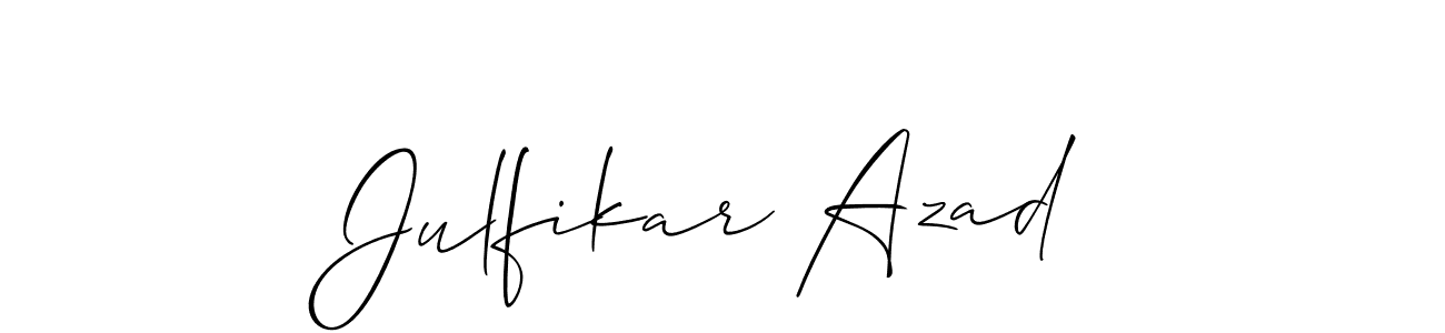 if you are searching for the best signature style for your name Julfikar Azad. so please give up your signature search. here we have designed multiple signature styles  using Allison_Script. Julfikar Azad signature style 2 images and pictures png