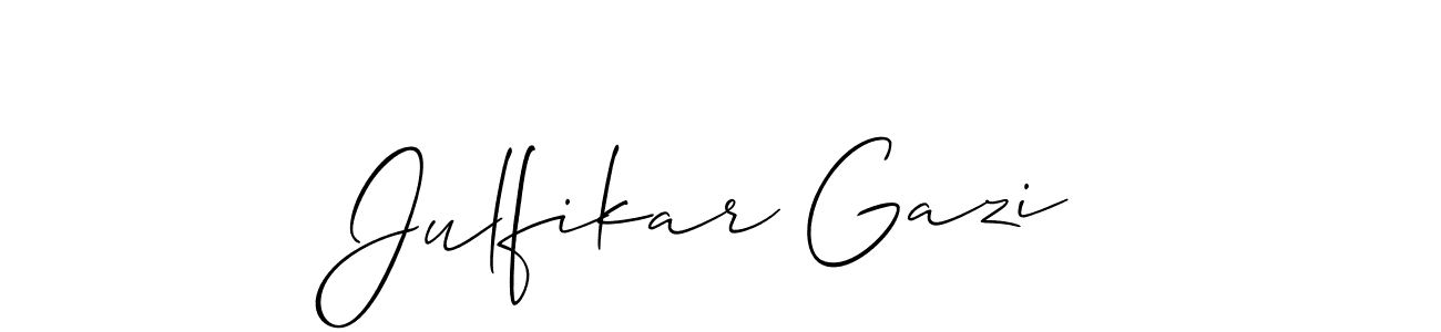 Also You can easily find your signature by using the search form. We will create Julfikar Gazi name handwritten signature images for you free of cost using Allison_Script sign style. Julfikar Gazi signature style 2 images and pictures png