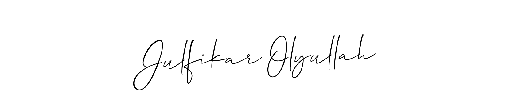 Make a beautiful signature design for name Julfikar Olyullah. With this signature (Allison_Script) style, you can create a handwritten signature for free. Julfikar Olyullah signature style 2 images and pictures png