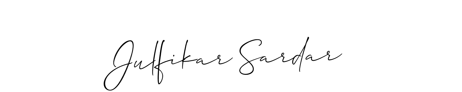 Create a beautiful signature design for name Julfikar Sardar. With this signature (Allison_Script) fonts, you can make a handwritten signature for free. Julfikar Sardar signature style 2 images and pictures png