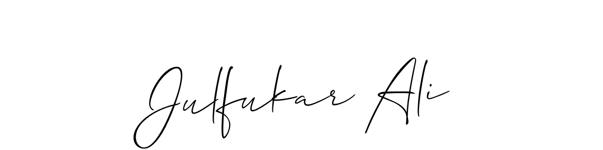 You should practise on your own different ways (Allison_Script) to write your name (Julfukar Ali) in signature. don't let someone else do it for you. Julfukar Ali signature style 2 images and pictures png