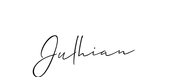 if you are searching for the best signature style for your name Julhian. so please give up your signature search. here we have designed multiple signature styles  using Allison_Script. Julhian signature style 2 images and pictures png