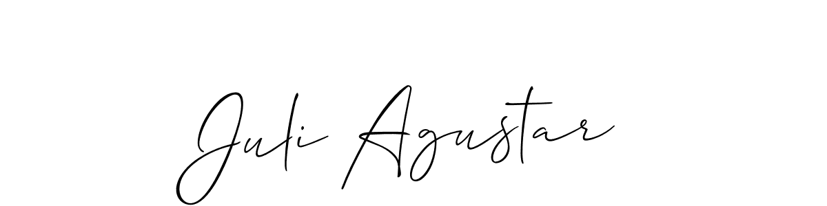 How to make Juli Agustar name signature. Use Allison_Script style for creating short signs online. This is the latest handwritten sign. Juli Agustar signature style 2 images and pictures png