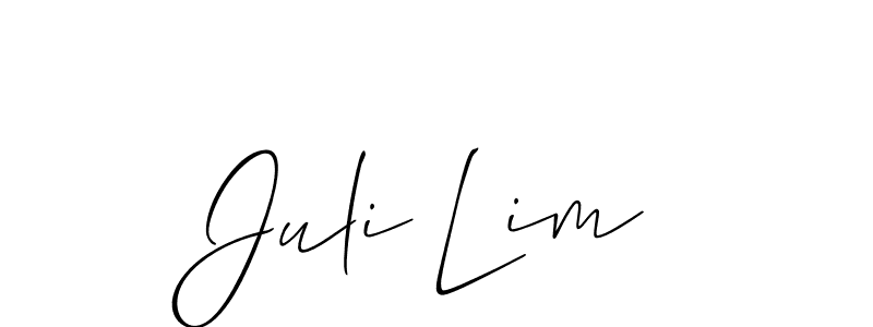 See photos of Juli Lim official signature by Spectra . Check more albums & portfolios. Read reviews & check more about Allison_Script font. Juli Lim signature style 2 images and pictures png