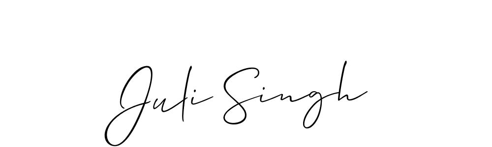 if you are searching for the best signature style for your name Juli Singh. so please give up your signature search. here we have designed multiple signature styles  using Allison_Script. Juli Singh signature style 2 images and pictures png