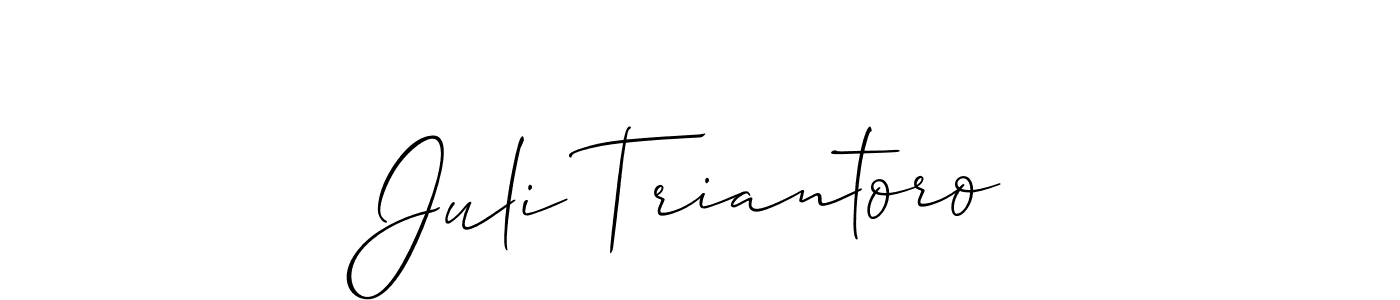 Design your own signature with our free online signature maker. With this signature software, you can create a handwritten (Allison_Script) signature for name Juli Triantoro. Juli Triantoro signature style 2 images and pictures png