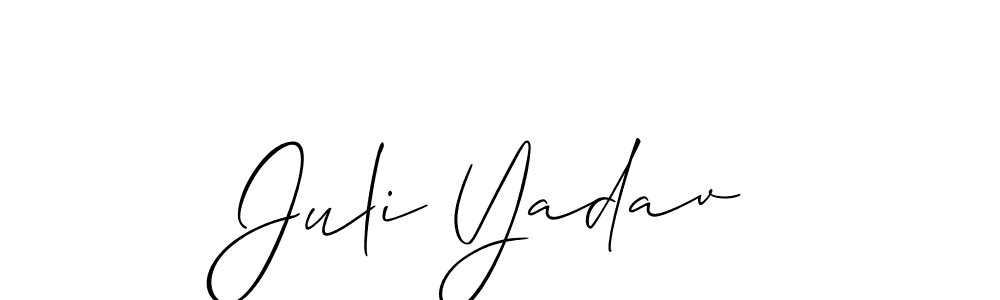 Design your own signature with our free online signature maker. With this signature software, you can create a handwritten (Allison_Script) signature for name Juli Yadav. Juli Yadav signature style 2 images and pictures png