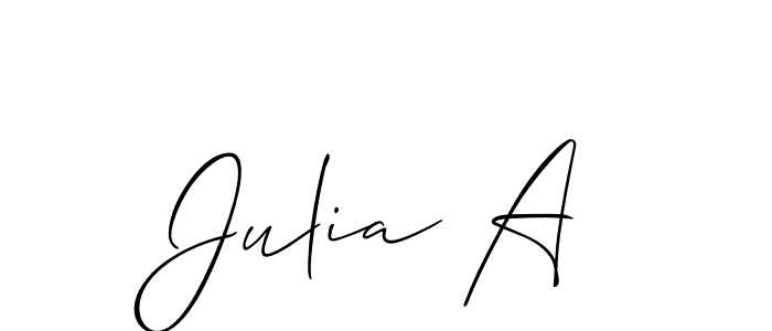 How to make Julia A signature? Allison_Script is a professional autograph style. Create handwritten signature for Julia A name. Julia A signature style 2 images and pictures png