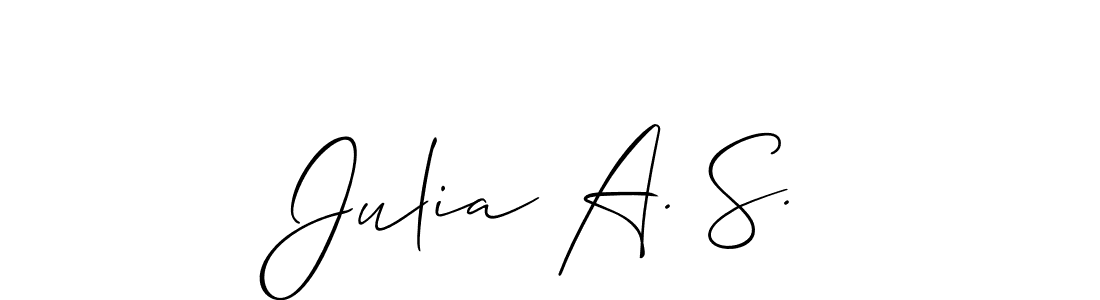 Check out images of Autograph of Julia A. S. name. Actor Julia A. S. Signature Style. Allison_Script is a professional sign style online. Julia A. S. signature style 2 images and pictures png