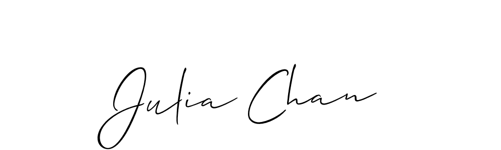 Design your own signature with our free online signature maker. With this signature software, you can create a handwritten (Allison_Script) signature for name Julia Chan. Julia Chan signature style 2 images and pictures png