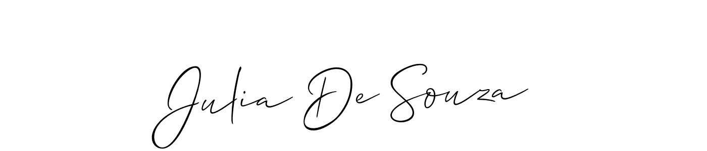 Also You can easily find your signature by using the search form. We will create Julia De Souza name handwritten signature images for you free of cost using Allison_Script sign style. Julia De Souza signature style 2 images and pictures png