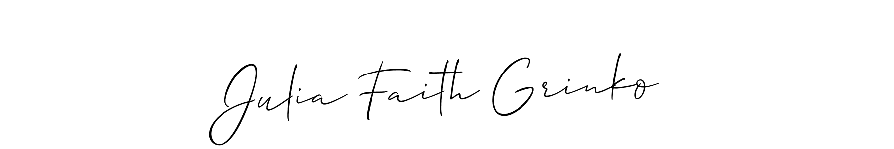 Julia Faith Grinko stylish signature style. Best Handwritten Sign (Allison_Script) for my name. Handwritten Signature Collection Ideas for my name Julia Faith Grinko. Julia Faith Grinko signature style 2 images and pictures png