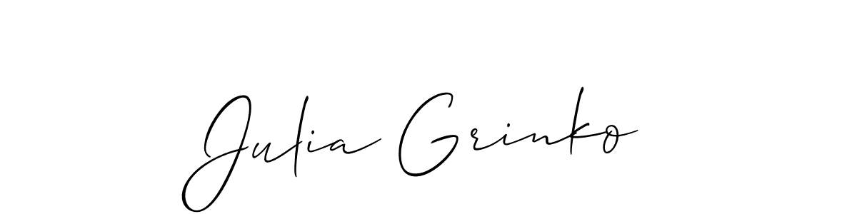 if you are searching for the best signature style for your name Julia Grinko. so please give up your signature search. here we have designed multiple signature styles  using Allison_Script. Julia Grinko signature style 2 images and pictures png