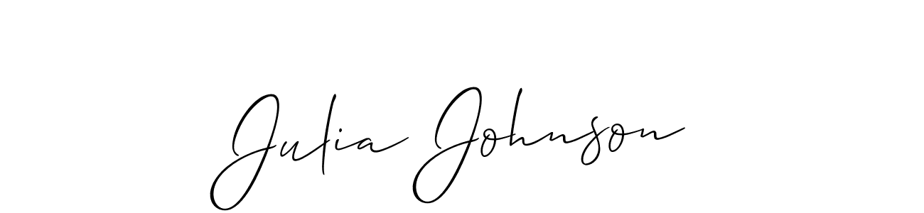 How to make Julia Johnson name signature. Use Allison_Script style for creating short signs online. This is the latest handwritten sign. Julia Johnson signature style 2 images and pictures png