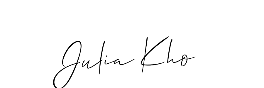 Make a beautiful signature design for name Julia Kho. With this signature (Allison_Script) style, you can create a handwritten signature for free. Julia Kho signature style 2 images and pictures png