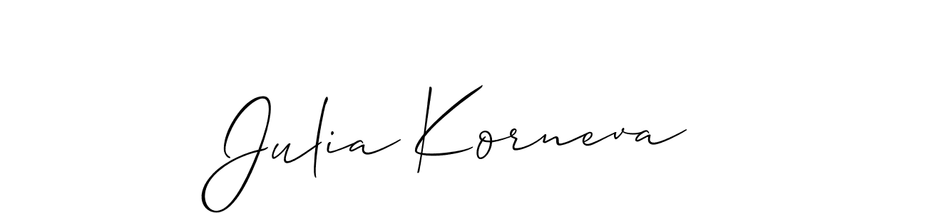 You should practise on your own different ways (Allison_Script) to write your name (Julia Korneva) in signature. don't let someone else do it for you. Julia Korneva signature style 2 images and pictures png