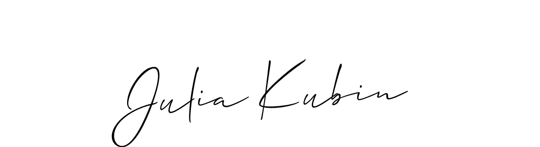 The best way (Allison_Script) to make a short signature is to pick only two or three words in your name. The name Julia Kubin include a total of six letters. For converting this name. Julia Kubin signature style 2 images and pictures png