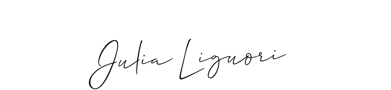 You should practise on your own different ways (Allison_Script) to write your name (Julia Liguori) in signature. don't let someone else do it for you. Julia Liguori signature style 2 images and pictures png