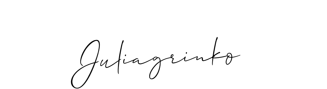 Design your own signature with our free online signature maker. With this signature software, you can create a handwritten (Allison_Script) signature for name Juliagrinko. Juliagrinko signature style 2 images and pictures png