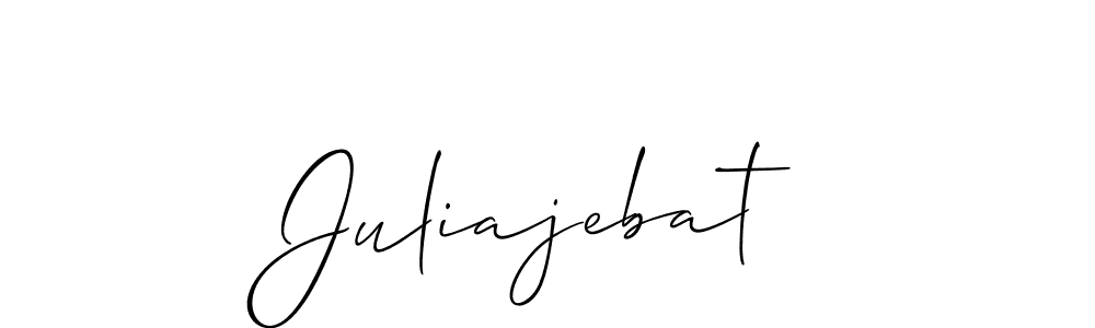 How to make Juliajebat name signature. Use Allison_Script style for creating short signs online. This is the latest handwritten sign. Juliajebat signature style 2 images and pictures png