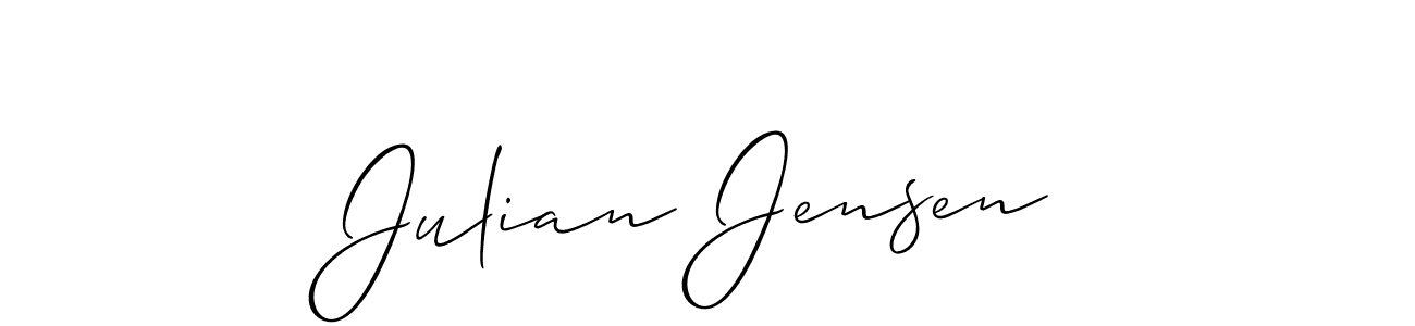 You should practise on your own different ways (Allison_Script) to write your name (Julian Jensen) in signature. don't let someone else do it for you. Julian Jensen signature style 2 images and pictures png