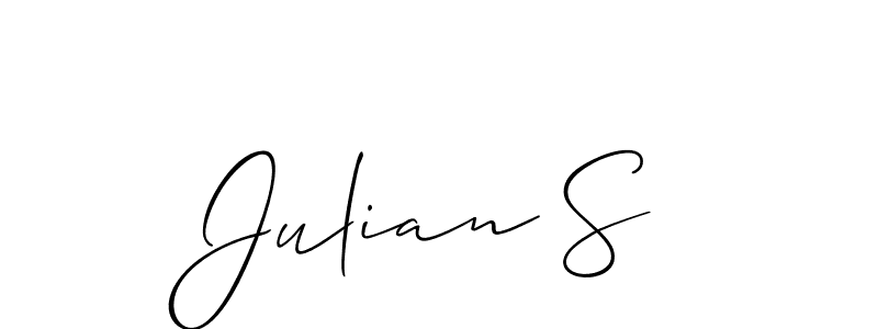 You should practise on your own different ways (Allison_Script) to write your name (Julian S) in signature. don't let someone else do it for you. Julian S signature style 2 images and pictures png