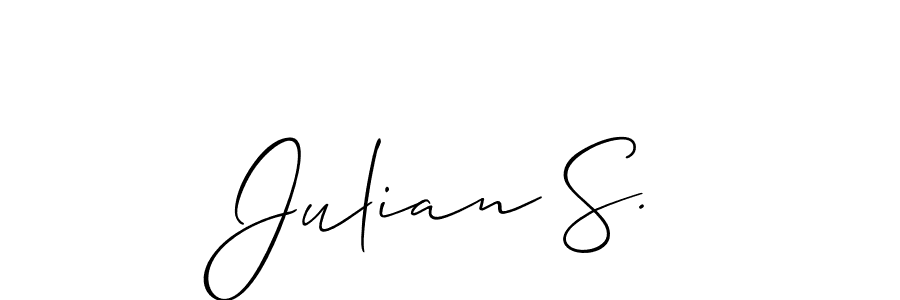 Allison_Script is a professional signature style that is perfect for those who want to add a touch of class to their signature. It is also a great choice for those who want to make their signature more unique. Get Julian S. name to fancy signature for free. Julian S. signature style 2 images and pictures png