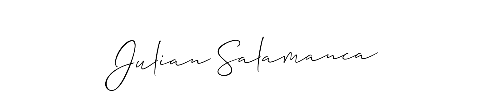 How to make Julian Salamanca signature? Allison_Script is a professional autograph style. Create handwritten signature for Julian Salamanca name. Julian Salamanca signature style 2 images and pictures png