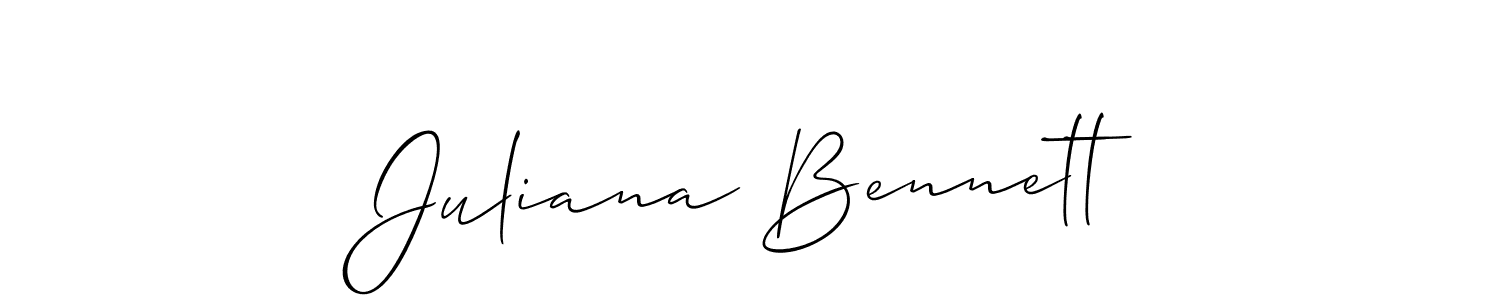 Use a signature maker to create a handwritten signature online. With this signature software, you can design (Allison_Script) your own signature for name Juliana Bennett. Juliana Bennett signature style 2 images and pictures png