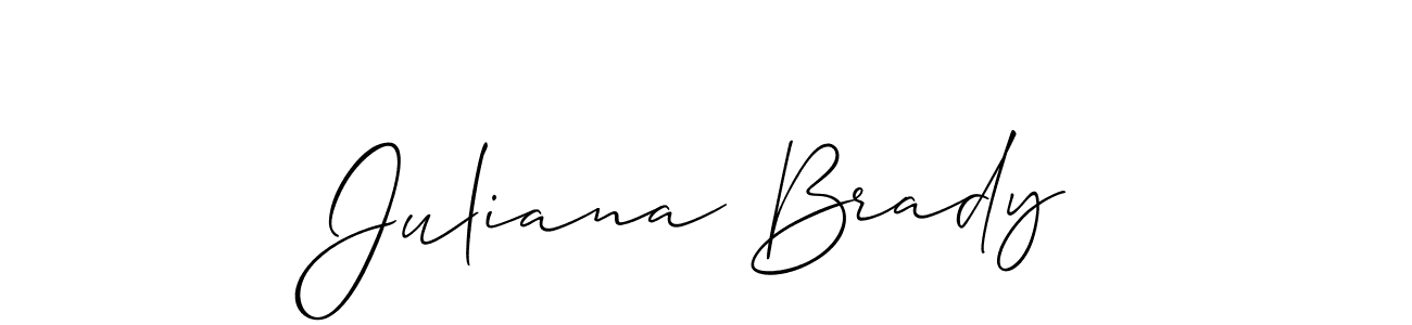 Make a short Juliana Brady signature style. Manage your documents anywhere anytime using Allison_Script. Create and add eSignatures, submit forms, share and send files easily. Juliana Brady signature style 2 images and pictures png