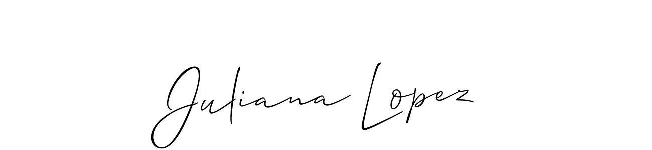 Also You can easily find your signature by using the search form. We will create Juliana Lopez name handwritten signature images for you free of cost using Allison_Script sign style. Juliana Lopez signature style 2 images and pictures png