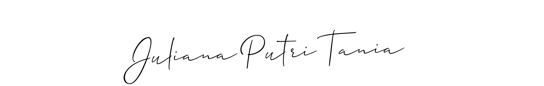 You can use this online signature creator to create a handwritten signature for the name Juliana Putri Tania. This is the best online autograph maker. Juliana Putri Tania signature style 2 images and pictures png