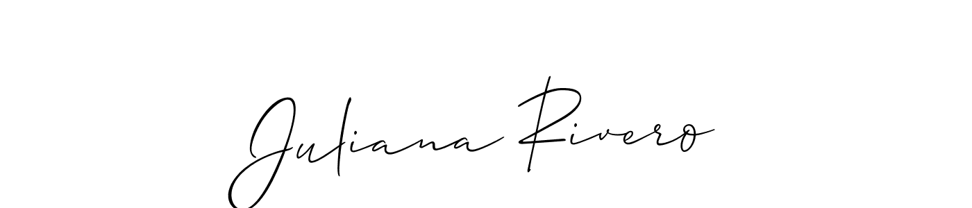 Also You can easily find your signature by using the search form. We will create Juliana Rivero name handwritten signature images for you free of cost using Allison_Script sign style. Juliana Rivero signature style 2 images and pictures png