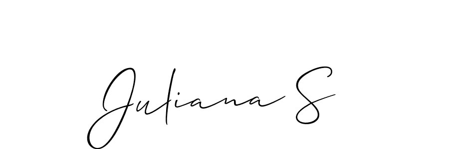 How to make Juliana S signature? Allison_Script is a professional autograph style. Create handwritten signature for Juliana S name. Juliana S signature style 2 images and pictures png