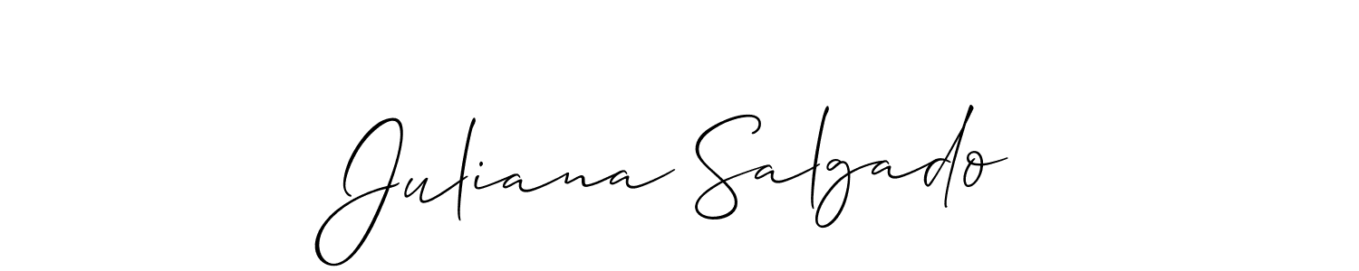 It looks lik you need a new signature style for name Juliana Salgado. Design unique handwritten (Allison_Script) signature with our free signature maker in just a few clicks. Juliana Salgado signature style 2 images and pictures png