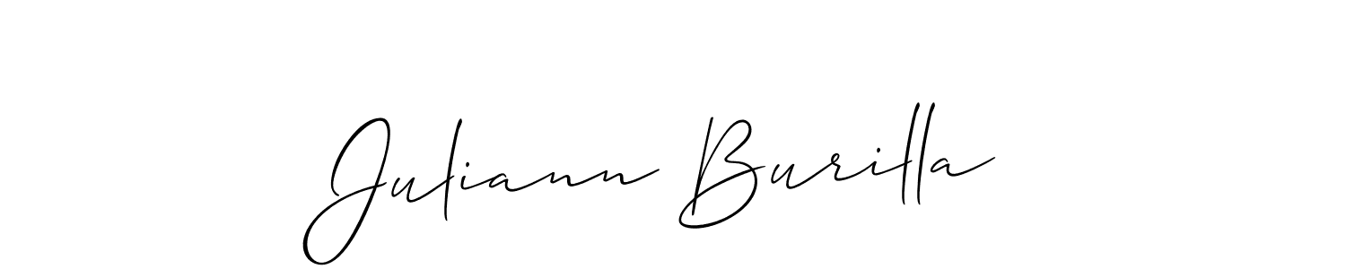 Design your own signature with our free online signature maker. With this signature software, you can create a handwritten (Allison_Script) signature for name Juliann Burilla. Juliann Burilla signature style 2 images and pictures png