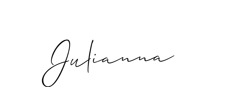 The best way (Allison_Script) to make a short signature is to pick only two or three words in your name. The name Julianna include a total of six letters. For converting this name. Julianna signature style 2 images and pictures png